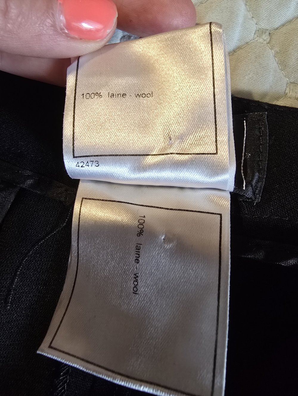 Chane Black Wool Dress Pants Size 46 - Picture 6 of 7